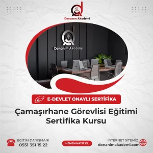 Çamaşırhane Görevlisi Eğitimi Sertifika Kursuna Kayıt Olmak ve E-Devlette Sorgulanabilir Üniversite Onaylı Sertfikaya Sahip Olmak İçin Bize Ulaşın: 0551 351 15 22
