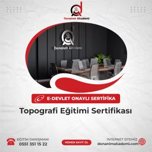 Topografi Eğitimi Sertifikasına Kayıt Olmak ve E-Devlette Sorgulanabilir Üniversite Onaylı Sertfikaya Sahip Olmak İçin Bize Ulaşın: 0551 351 15 22