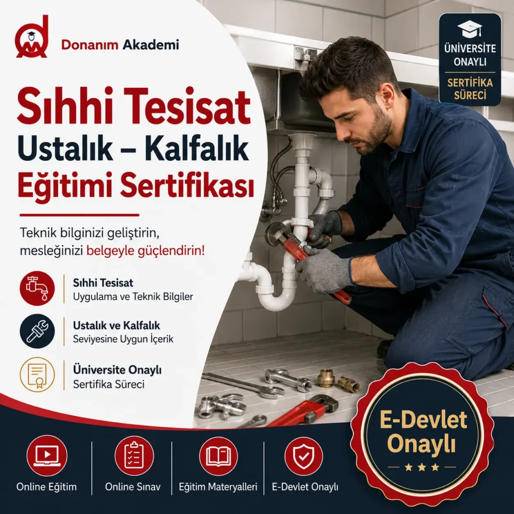 Sıhhi Tesisat Ustalık Kalfalık Eğitimi Sertifikası