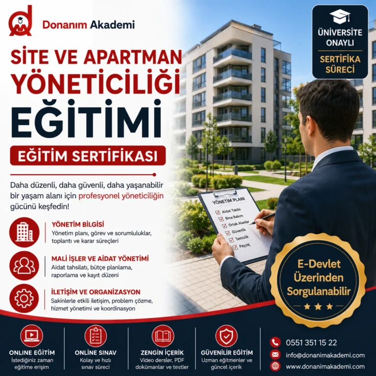 Site ve Apartman Yöneticiliği Eğitimi Sertifikası