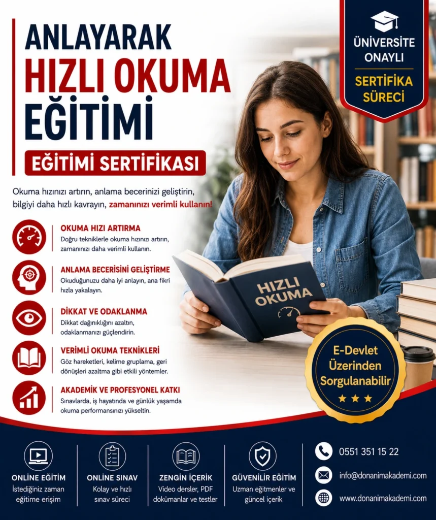 Anlayarak Hızlı Okuma Eğitimi Sertifikası