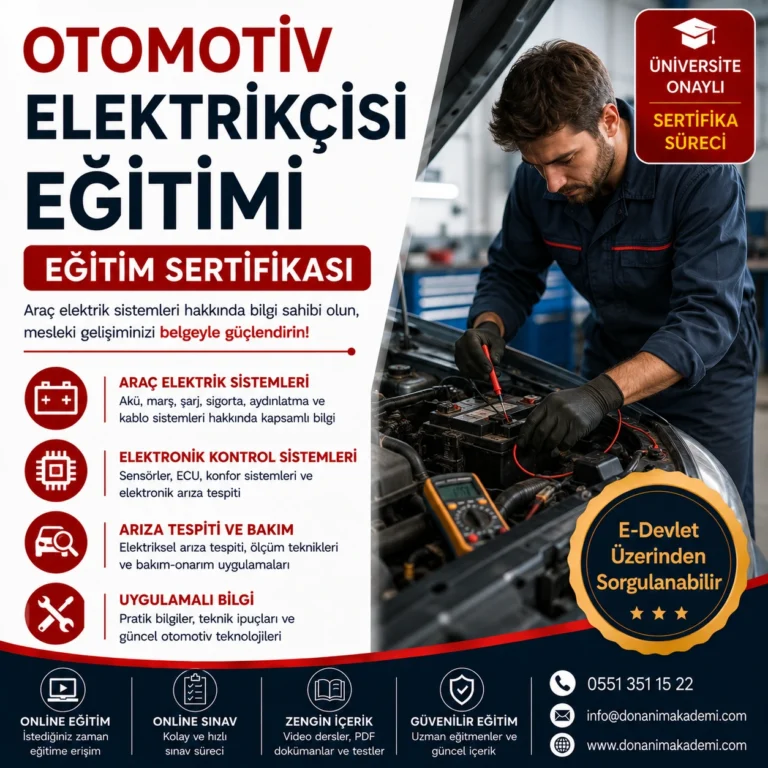 Otomotiv Elektrikçisi Eğitimi Sertifikası