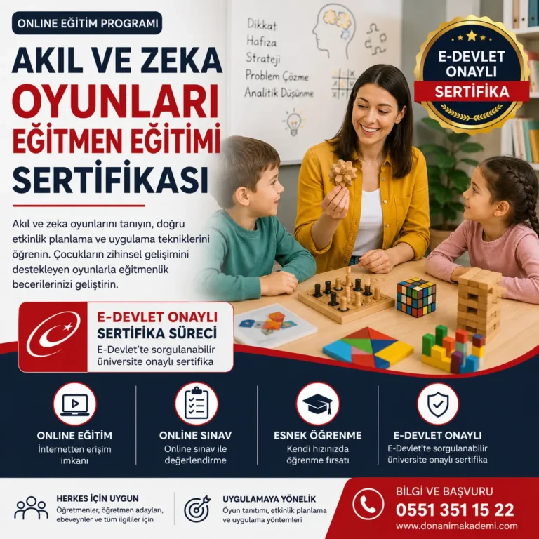 Akıl ve Zeka Oyunları Eğitmen Eğitimi Sertifikası