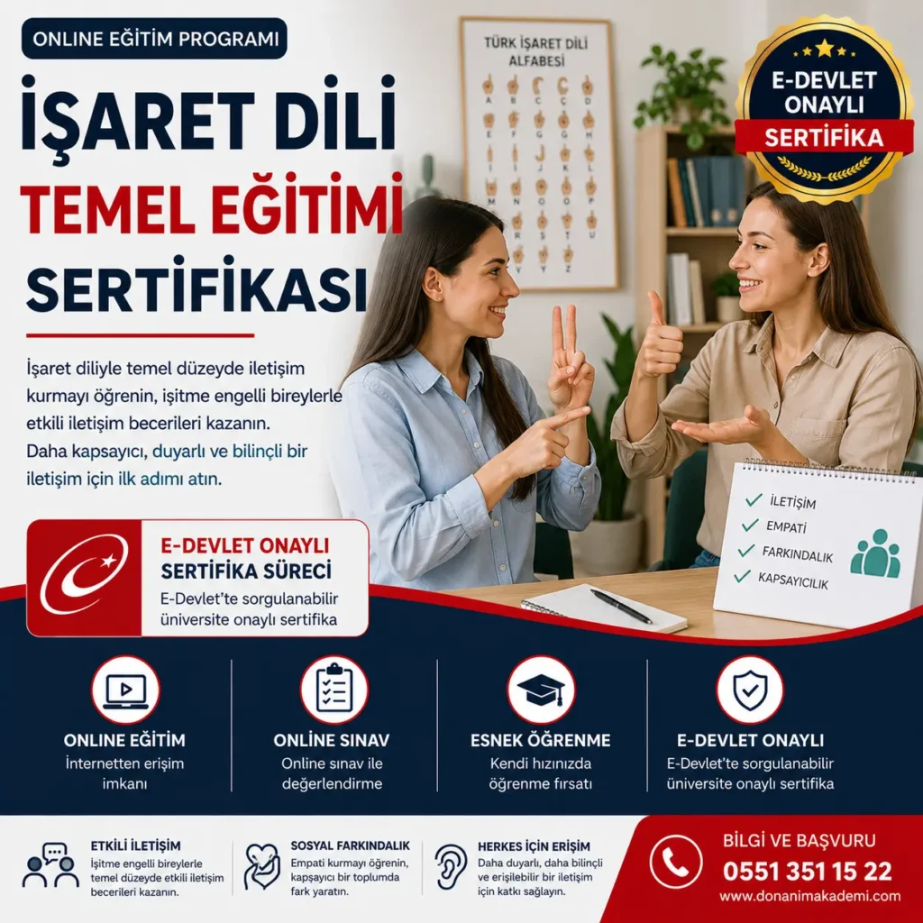 İşaret Dili Temel Eğitimi Sertifikası